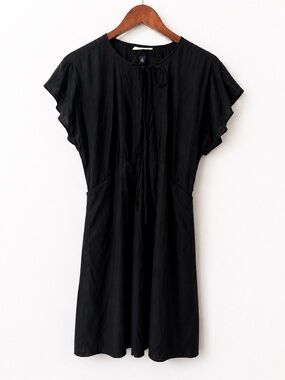 Universal Thread Black Knee Length Crew Neck Short Sleeve Tie Dress Size M NWT
